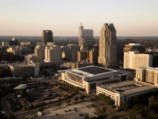 Aerial View Raleigh North Carolina Downtown City Skyline